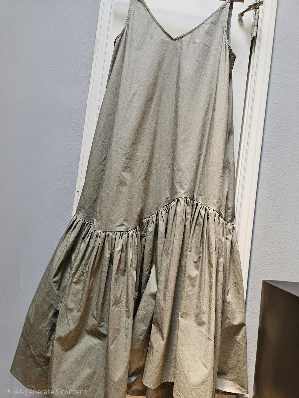 Women’s Olive Green Tiered Midi Dress